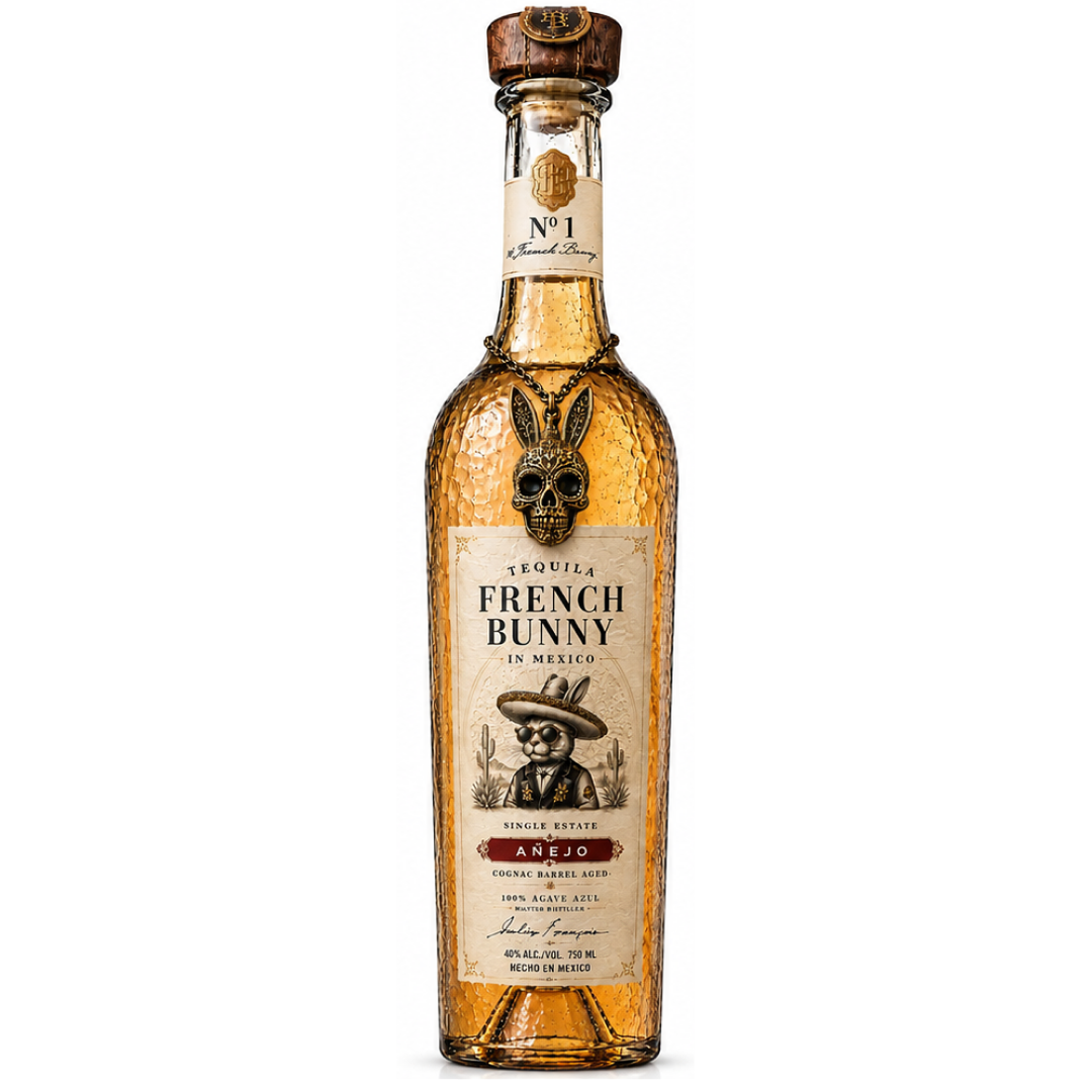 Tequila,  French Bunny, 100% Blue Weber Agave, Reposado, Zero Additives , 750 mL, 40% (Copy) (Copy)