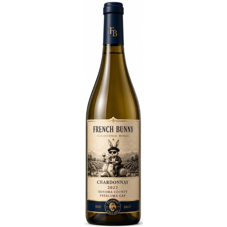 California Wine, French Bunny, Chardonnay 2022, Sonoma County, Petaluma Gap,  750 mL ,  XX %