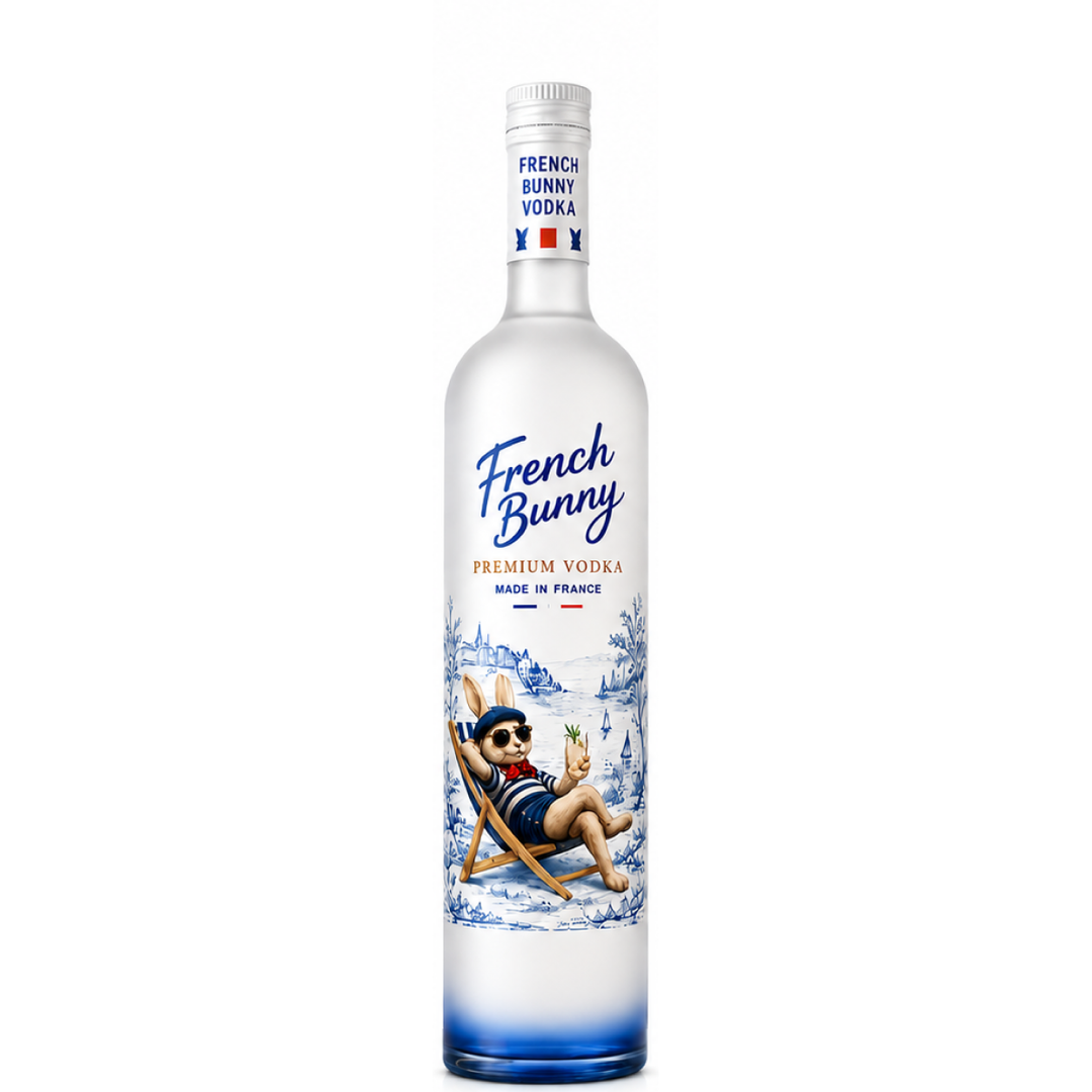 Vodka, French Bunny, Imported, Premium Vodka, Made In France 1L, 40%