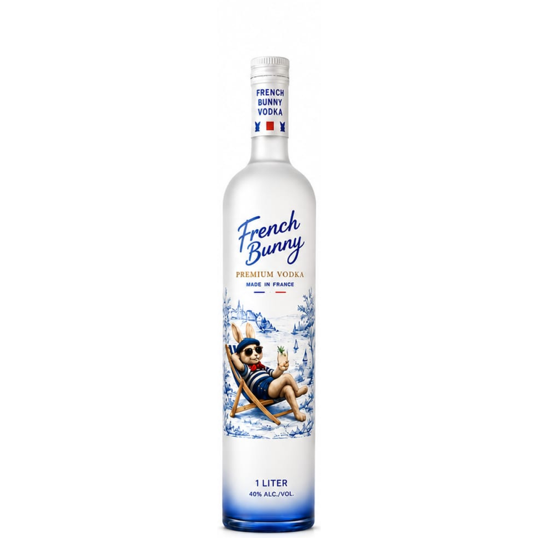 Vodka, French Bunny, Imported, Premium Vodka, Made In France 1L, 40%