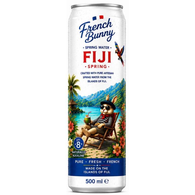 French Bunny, Pure Artesian Spring water from the  Island of Fiji, 8 PH , 500 mL