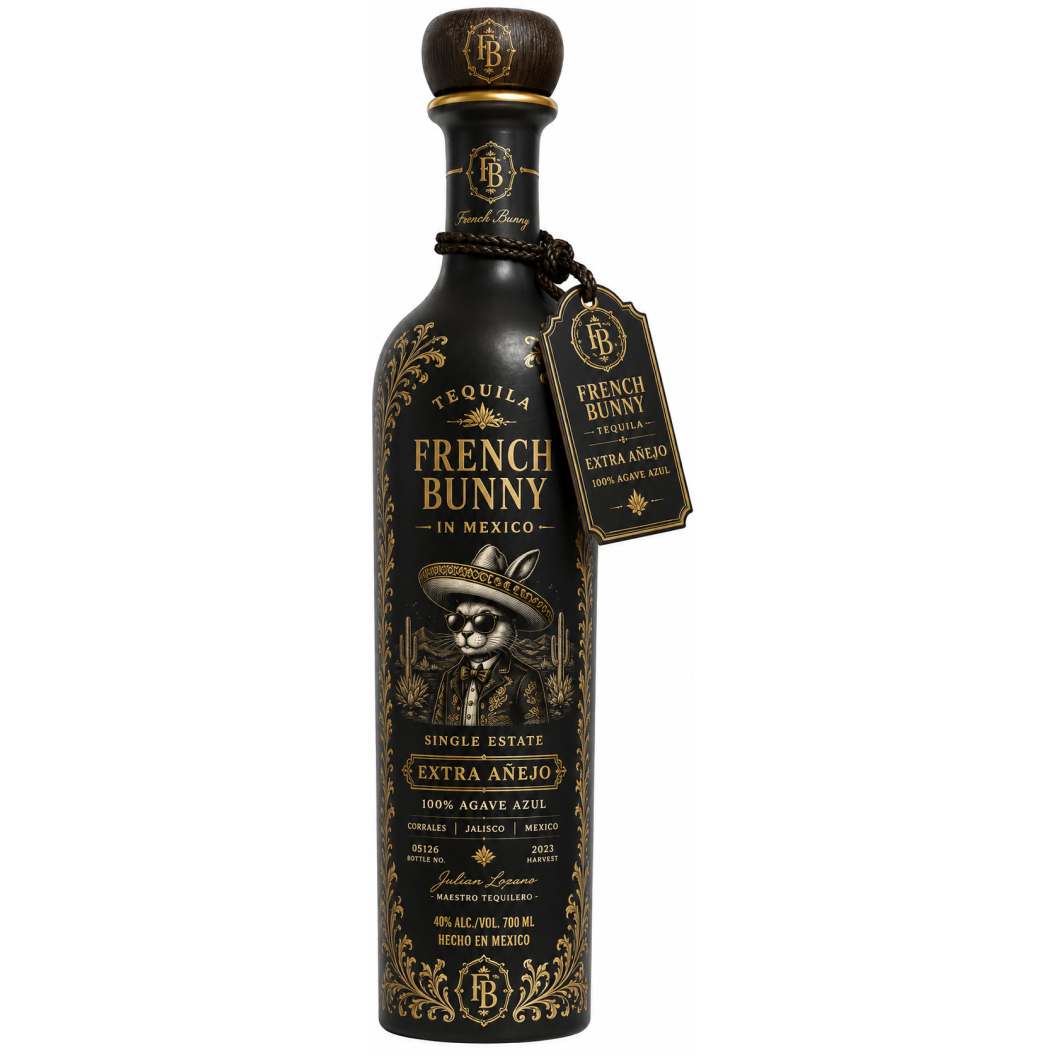 Tequila,  French Bunny, 100% BLUE WEBER AGAVE, Extra Anejo 5Years, Zero Additives , 750 mL  , 40% , Luxury Ceramic Bottle (Copy) (Copy) (Copy)